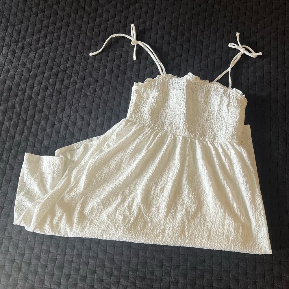 White Eyelet Midi Dress